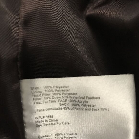 Michael Kors Womens LG Down & Feathers Puffer Coat Mid Length Brown Faux Fur Tri - Picture 12 of 13